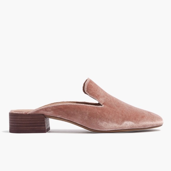 Madewell The Willa Loafer Mules Slides in Pink Plush Velvet size 8 - Picture 2 of 12